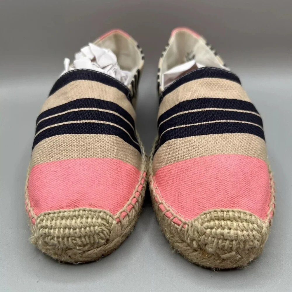 Sam Edelman Verona Espadrille Slip On Women’s 7.5M Navy Pink Striped Boho Canvas